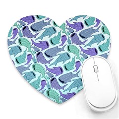 Whale Sharks Heart Mousepads by mbendigo