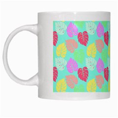 Pastel Rainbow Monstera White Mugs by PodArtist