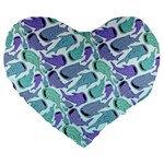 Whale Sharks Large 19  Premium Flano Heart Shape Cushions Front