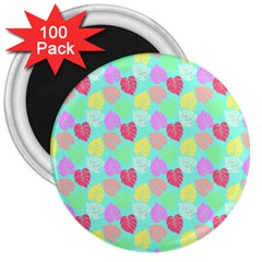 Pastel Rainbow Monstera 3  Magnets (100 Pack) by PodArtist