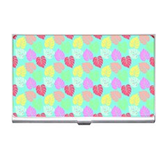 Pastel Rainbow Monstera Business Card Holder by PodArtist