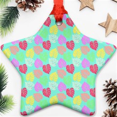 Pastel Rainbow Monstera Star Ornament (two Sides) by PodArtist