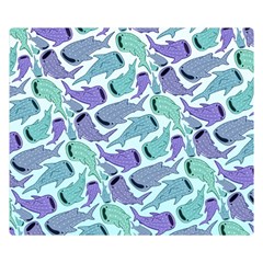 Whale Sharks Double Sided Flano Blanket (small)  by mbendigo