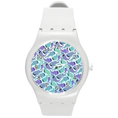 Whale Sharks Round Plastic Sport Watch (m) by mbendigo