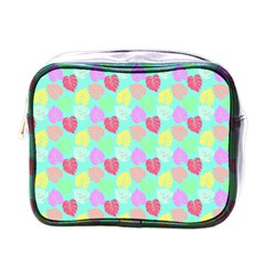 Pastel Rainbow Monstera Mini Toiletries Bag (one Side) by PodArtist