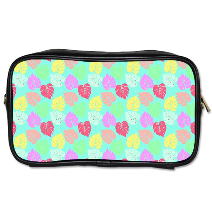 Pastel Rainbow Monstera Toiletries Bag (Two Sides)