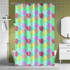 Pastel Rainbow Monstera Shower Curtain 48  X 72  (small)  by PodArtist