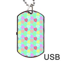 Pastel Rainbow Monstera Dog Tag Usb Flash (one Side) by PodArtist