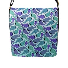 Whale Sharks Flap Closure Messenger Bag (l) by mbendigo