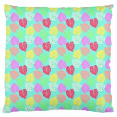 Pastel Rainbow Monstera Large Cushion Case (two Sides) by PodArtist