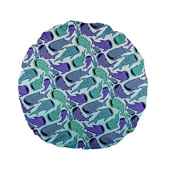 Whale Sharks Standard 15  Premium Flano Round Cushions by mbendigo