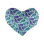 Whale Sharks Standard 16  Premium Flano Heart Shape Cushions Front