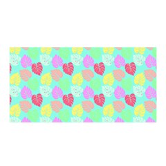 Pastel Rainbow Monstera Satin Wrap by PodArtist