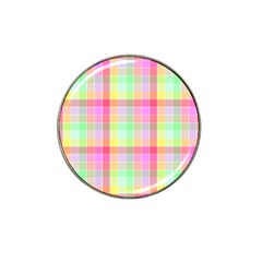 Pastel Rainbow Sorbet Ice Cream Check Plaid Hat Clip Ball Marker