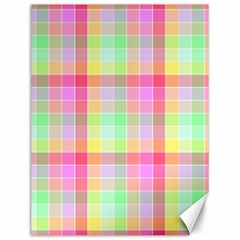 Pastel Rainbow Sorbet Ice Cream Check Plaid Canvas 12  X 16  by PodArtist