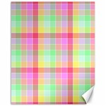 Pastel Rainbow Sorbet Ice Cream Check Plaid Canvas 16  x 20  15.75 x19.29  Canvas - 1