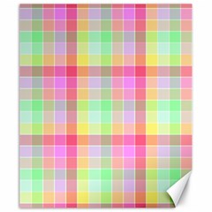 Pastel Rainbow Sorbet Ice Cream Check Plaid Canvas 20  X 24  by PodArtist