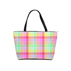 Pastel Rainbow Sorbet Ice Cream Check Plaid Classic Shoulder Handbag by PodArtist