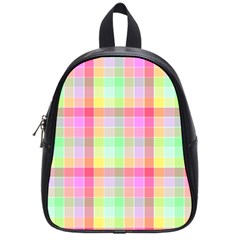 Pastel Rainbow Sorbet Ice Cream Check Plaid School Bag (small) by PodArtist