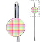 Pastel Rainbow Sorbet Ice Cream Check Plaid Book Mark Front