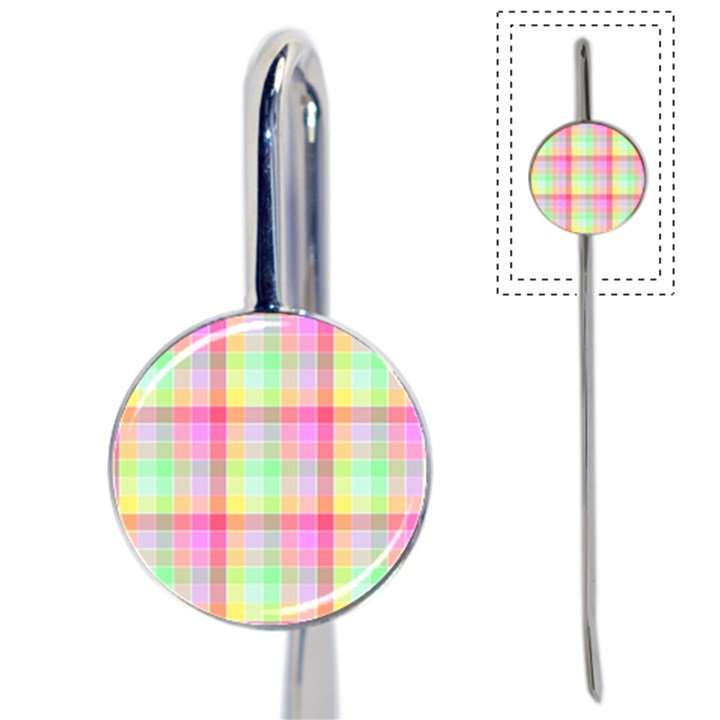 Pastel Rainbow Sorbet Ice Cream Check Plaid Book Mark