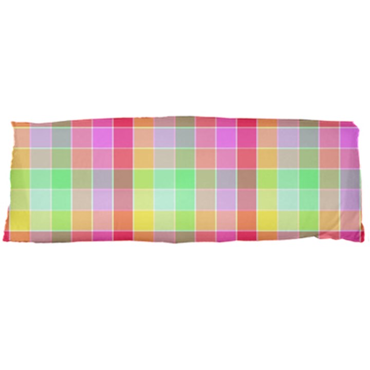 Pastel Rainbow Sorbet Ice Cream Check Plaid Body Pillow Case Dakimakura (Two Sides)