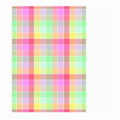 Pastel Rainbow Sorbet Ice Cream Check Plaid Large Garden Flag (two Sides) by PodArtist