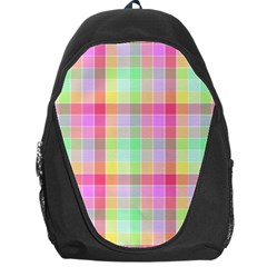 Pastel Rainbow Sorbet Ice Cream Check Plaid Backpack Bag by PodArtist