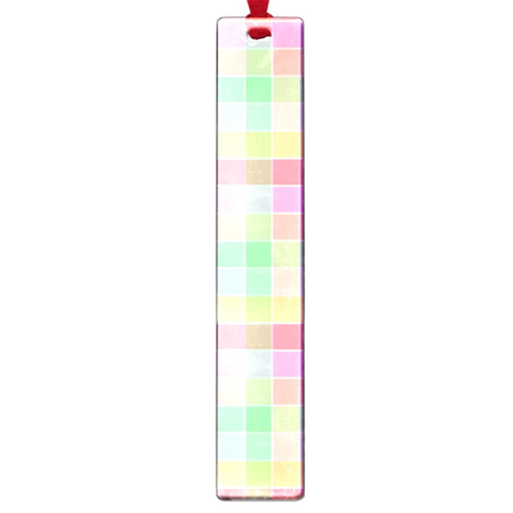 Pastel Rainbow Sorbet Ice Cream Check Plaid Large Book Marks