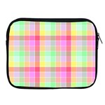 Pastel Rainbow Sorbet Ice Cream Check Plaid Apple iPad 2/3/4 Zipper Cases Front