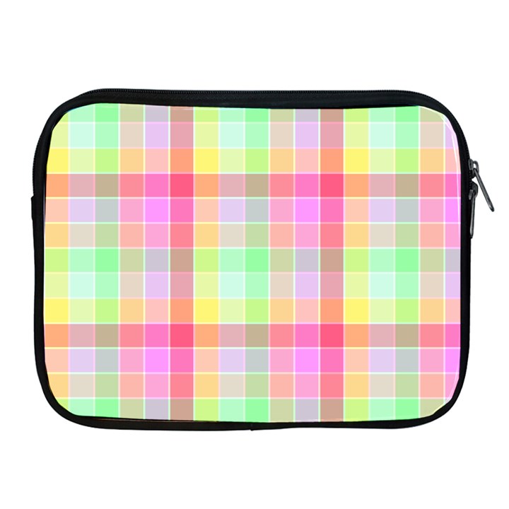 Pastel Rainbow Sorbet Ice Cream Check Plaid Apple iPad 2/3/4 Zipper Cases