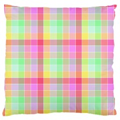 Pastel Rainbow Sorbet Ice Cream Check Plaid Standard Flano Cushion Case (two Sides) by PodArtist