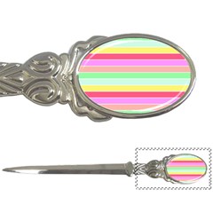 Pastel Rainbow Sorbet Horizontal Deck Chair Stripes Letter Opener by PodArtist