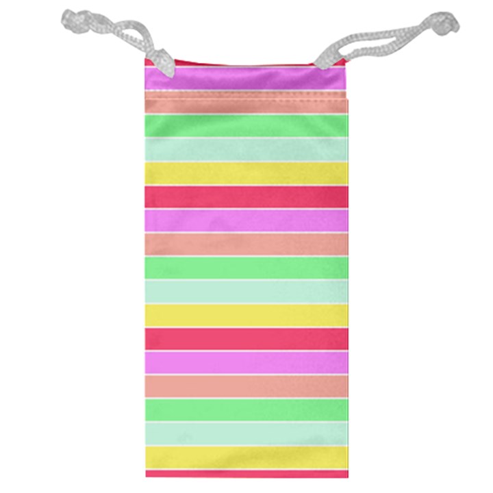 Pastel Rainbow Sorbet Horizontal Deck Chair Stripes Jewelry Bag