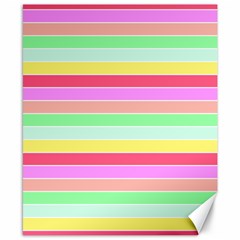 Pastel Rainbow Sorbet Horizontal Deck Chair Stripes Canvas 8  X 10  by PodArtist