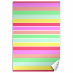 Pastel Rainbow Sorbet Horizontal Deck Chair Stripes Canvas 24  X 36 