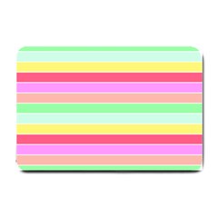 Pastel Rainbow Sorbet Horizontal Deck Chair Stripes Small Doormat  by PodArtist