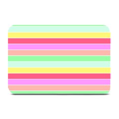 Pastel Rainbow Sorbet Horizontal Deck Chair Stripes Plate Mats by PodArtist