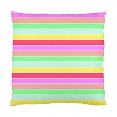 Pastel Rainbow Sorbet Horizontal Deck Chair Stripes Standard Cushion Case (two Sides) by PodArtist