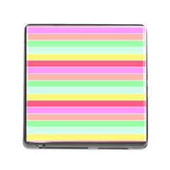 Pastel Rainbow Sorbet Horizontal Deck Chair Stripes Memory Card Reader (square 5 Slot) by PodArtist