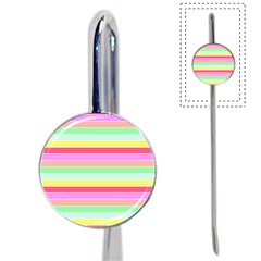 Pastel Rainbow Sorbet Horizontal Deck Chair Stripes Book Mark by PodArtist