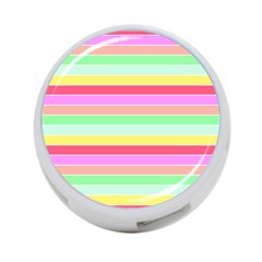 Pastel Rainbow Sorbet Horizontal Deck Chair Stripes 4-port Usb Hub (one Side) by PodArtist