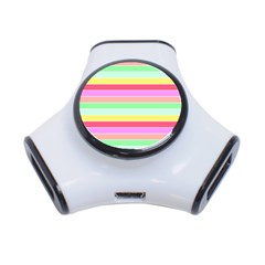 Pastel Rainbow Sorbet Horizontal Deck Chair Stripes 3-port Usb Hub