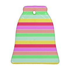 Pastel Rainbow Sorbet Horizontal Deck Chair Stripes Ornament (bell) by PodArtist