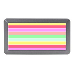 Pastel Rainbow Sorbet Horizontal Deck Chair Stripes Memory Card Reader (mini) by PodArtist