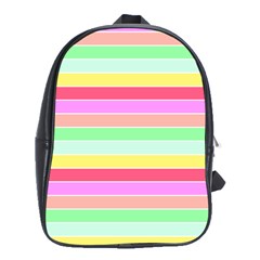 Pastel Rainbow Sorbet Horizontal Deck Chair Stripes School Bag (xl) by PodArtist