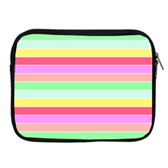 Pastel Rainbow Sorbet Horizontal Deck Chair Stripes Apple Ipad 2/3/4 Zipper Cases by PodArtist