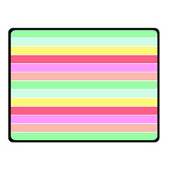 Pastel Rainbow Sorbet Horizontal Deck Chair Stripes Double Sided Fleece Blanket (small)  by PodArtist