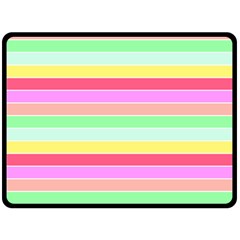 Pastel Rainbow Sorbet Horizontal Deck Chair Stripes Double Sided Fleece Blanket (large)  by PodArtist