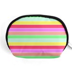 Pastel Rainbow Sorbet Horizontal Deck Chair Stripes Accessory Pouch (Medium) Front